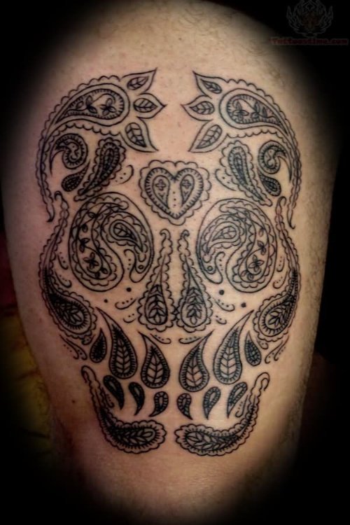 Paisley Skull Tattoo